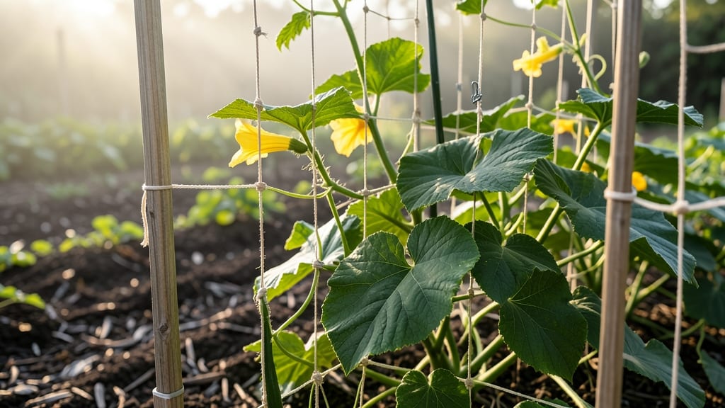 How to Hang Cucumber Plants: Vertical Space-Saving Trellis Trick